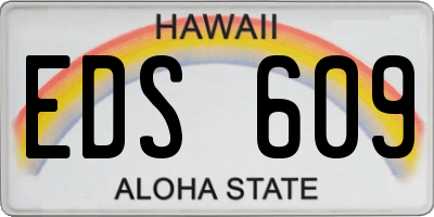HI license plate EDS609