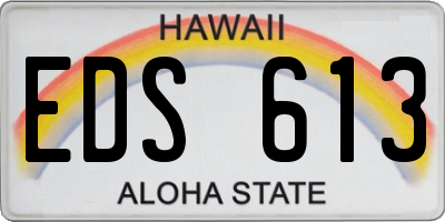 HI license plate EDS613