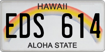 HI license plate EDS614
