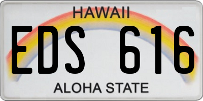 HI license plate EDS616