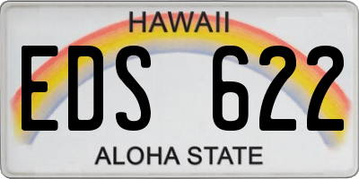 HI license plate EDS622