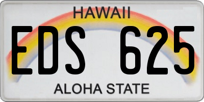 HI license plate EDS625