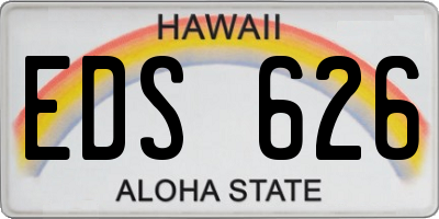 HI license plate EDS626