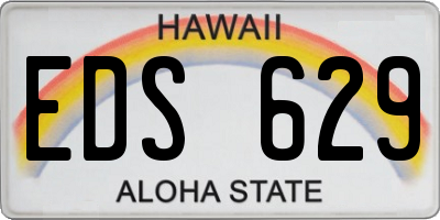 HI license plate EDS629