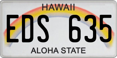 HI license plate EDS635