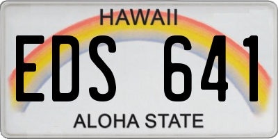 HI license plate EDS641