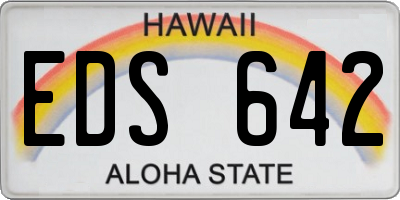 HI license plate EDS642