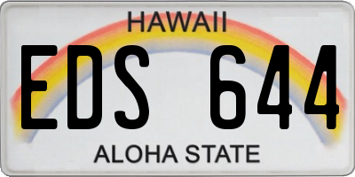 HI license plate EDS644