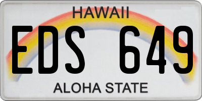 HI license plate EDS649