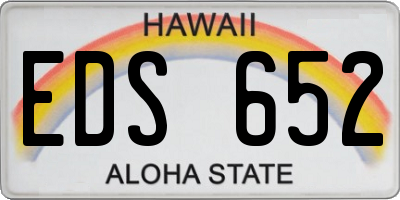 HI license plate EDS652