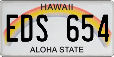HI license plate EDS654
