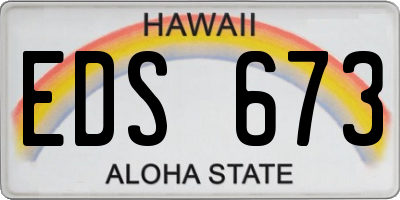 HI license plate EDS673
