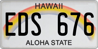 HI license plate EDS676