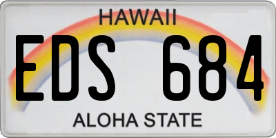 HI license plate EDS684