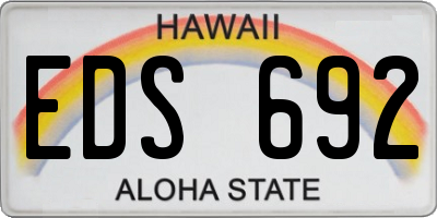 HI license plate EDS692