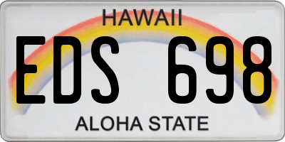 HI license plate EDS698