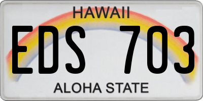 HI license plate EDS703