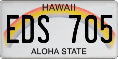 HI license plate EDS705