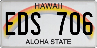 HI license plate EDS706