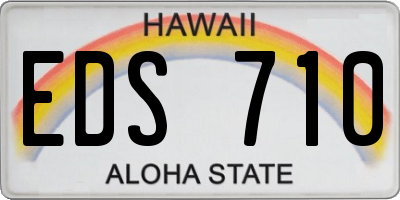 HI license plate EDS710