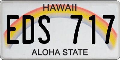 HI license plate EDS717