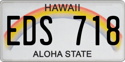 HI license plate EDS718