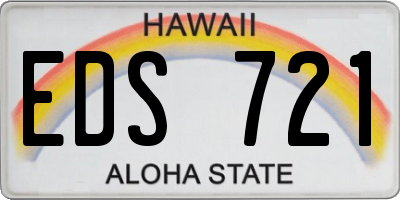 HI license plate EDS721