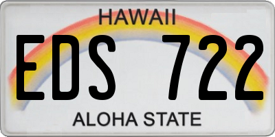HI license plate EDS722