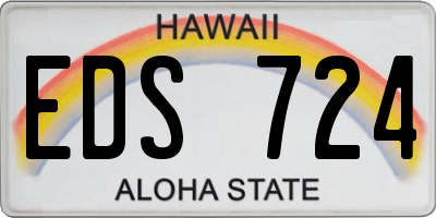 HI license plate EDS724
