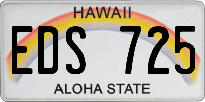 HI license plate EDS725