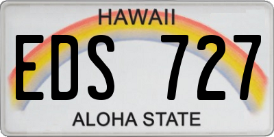 HI license plate EDS727