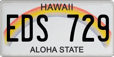 HI license plate EDS729