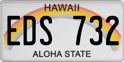 HI license plate EDS732
