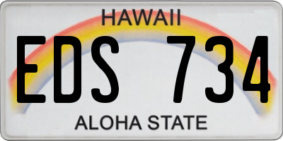 HI license plate EDS734