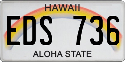 HI license plate EDS736