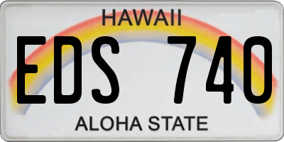 HI license plate EDS740