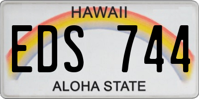 HI license plate EDS744