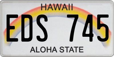 HI license plate EDS745