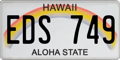 HI license plate EDS749