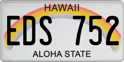 HI license plate EDS752