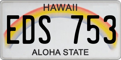 HI license plate EDS753