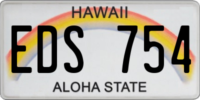 HI license plate EDS754