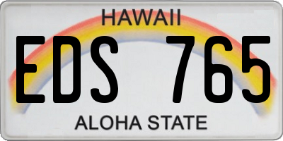 HI license plate EDS765