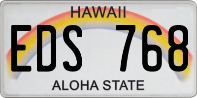 HI license plate EDS768