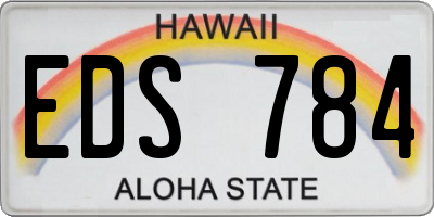 HI license plate EDS784