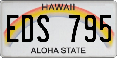 HI license plate EDS795