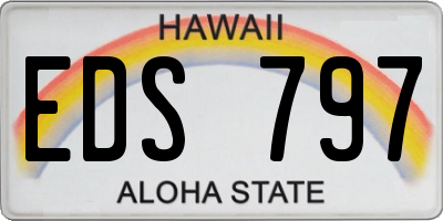 HI license plate EDS797
