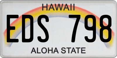 HI license plate EDS798