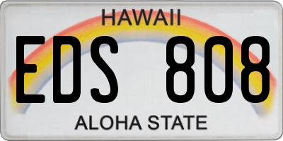 HI license plate EDS808
