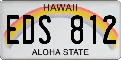 HI license plate EDS812